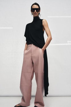 ZARA БРЮКИ ИЗ 100% КОЖИ — ZW COLLECTION LIMITED EDITION, РОЗОВЫЙ