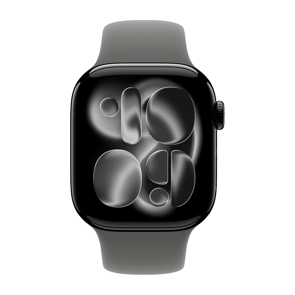 Умные часы Apple Watch Series 11 GPS, 42mm, Jet Black Aluminium Case with Stone Gray Sport Band, S/M