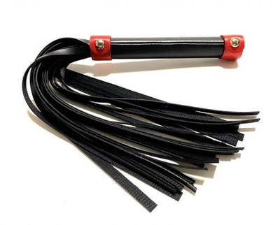 Черно-красная плеть из эко-кожи - 42 см. (Цвет: черный с красным)