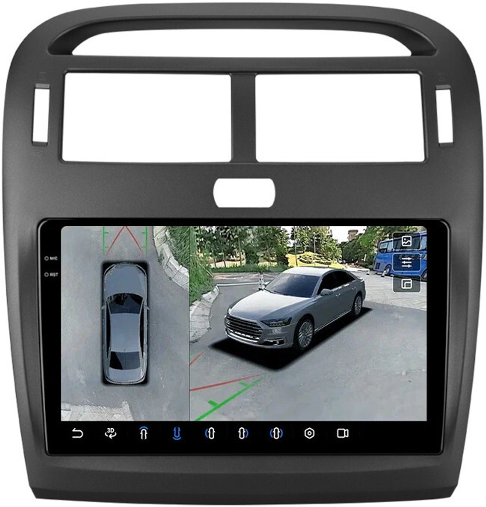 Магнитола для Lexus LS430 Toyota Celsior XF30 2000-2006 (ШГУ монохром) - FarCar BX9-360-9697F1 монитор 9.5" 2K QLED на Android 13, 6Гб+128Гб, CarPlay, 4G SIM-слот, 4 камеры в комплекте