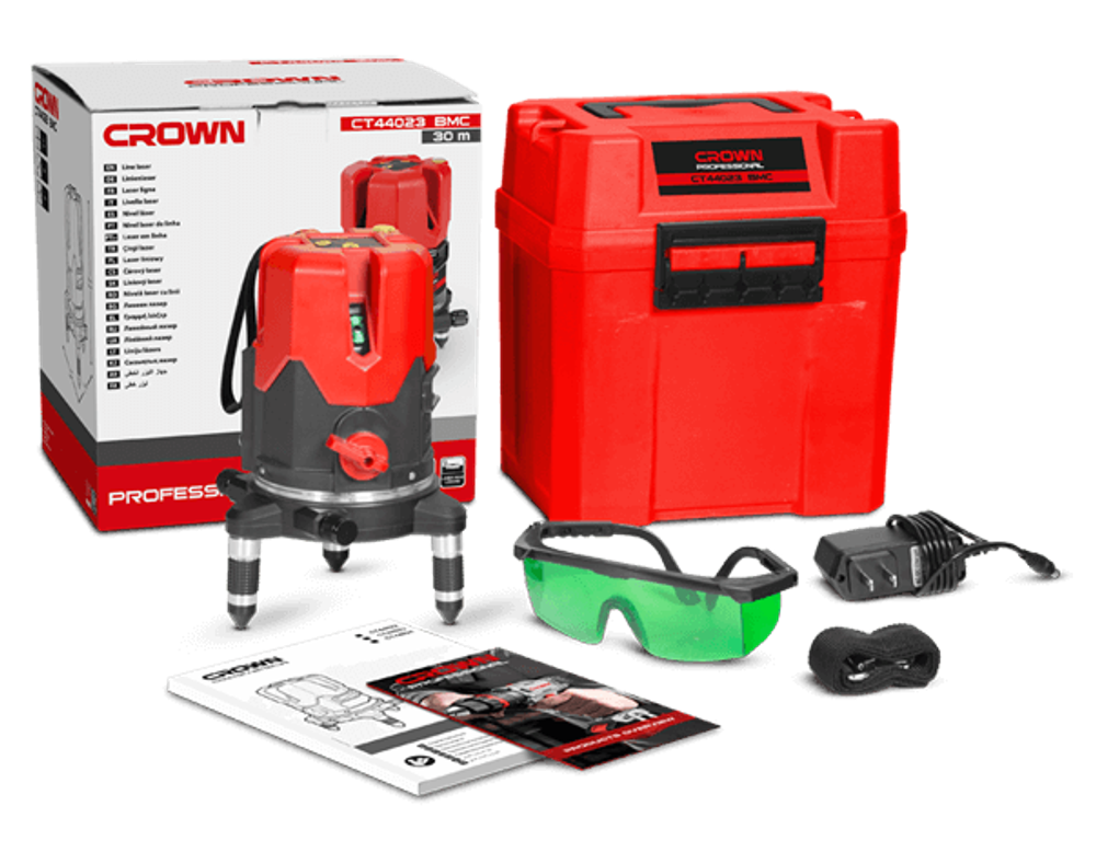 Уровень лазерный CT44024/4V 1H 1D/до 30м/диод OSRAM/ЗЕЛЕНЫЙ ЛУЧ//CROWN