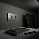 Рамка на 2 поста Hammer (серебряный) W0022406