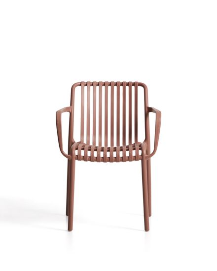 Уличный стул Isabellini из пластика терракотового цвета