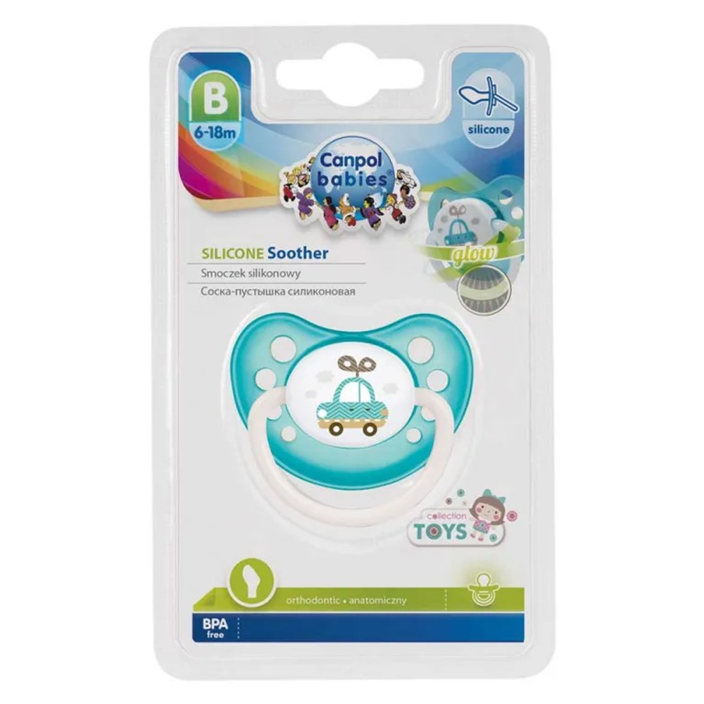 Пустышка анатомическая силиконовая Canpol toys 6–18 мес