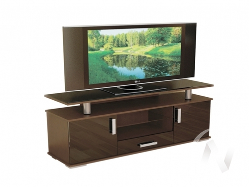 Подставка под ТВ 022М МДФ (венге/черный глянец)