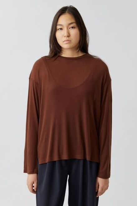 Топ из вискозы с кашемиром коричневого цвета