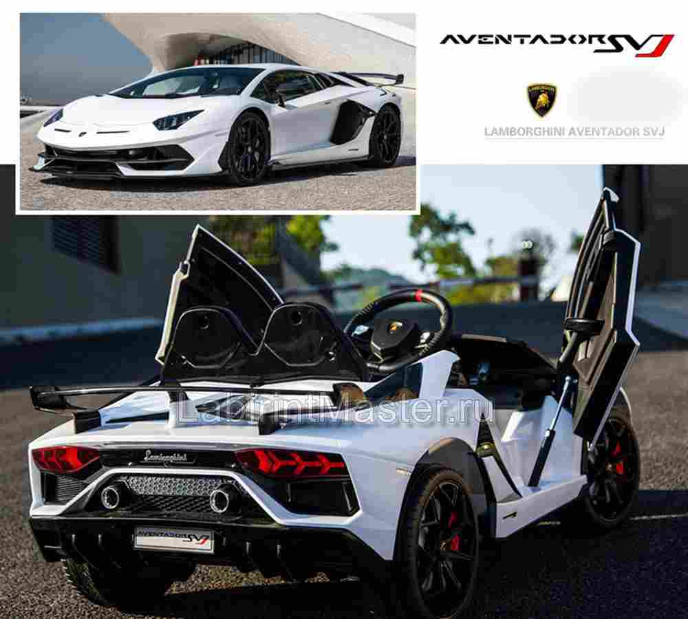 Детский электромобиль "Lamborghini Aventador SVJ", белый