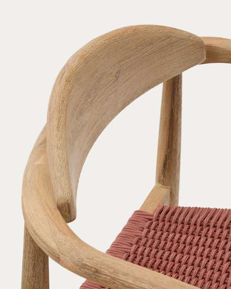 Стул Glynis массив эвкалипта с розовым сиденьем