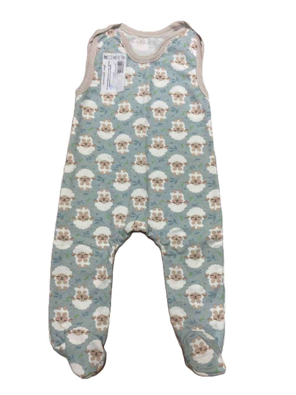 Ползунки длинные на кнопках из футера (100% хлопок с начесом) на рост 74 см