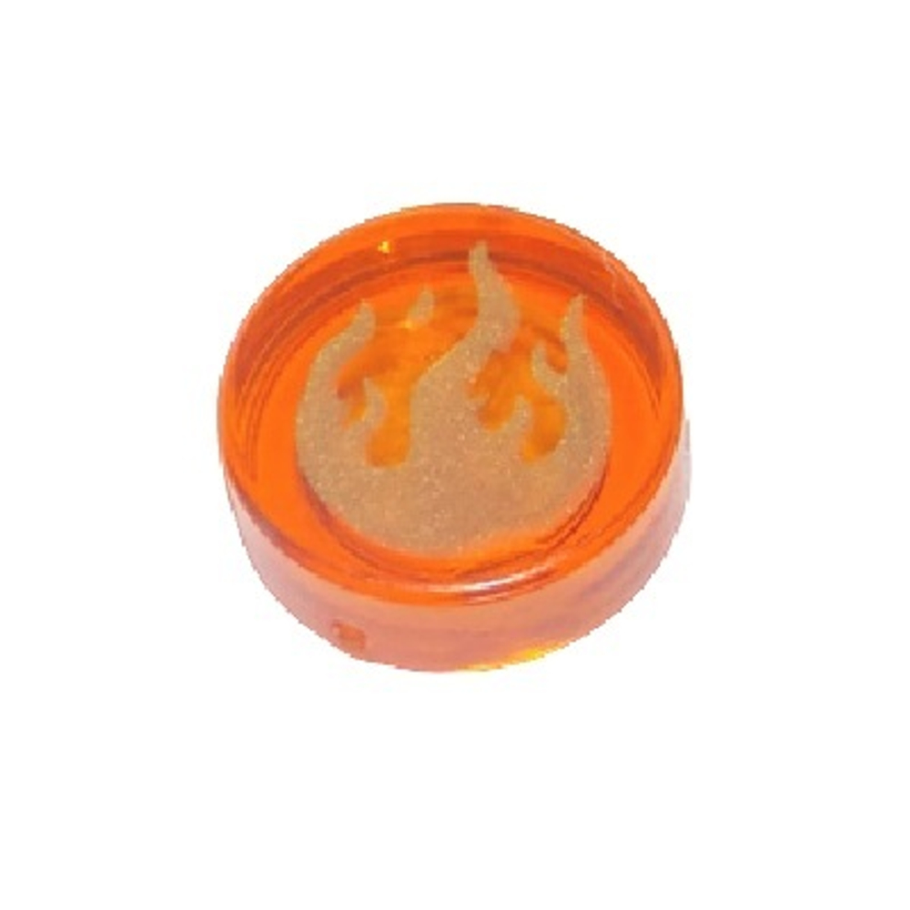 Плитка круглая 1 x 1 с узором «Золотое пламя» 98138pb022