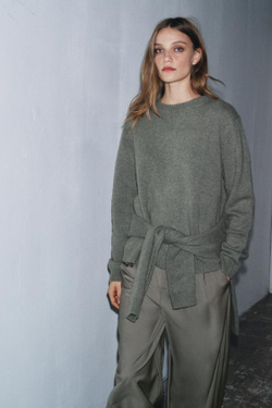 ZARA ШИРОКИЕ БРЮКИ ИЗ ШЕРСТИ — ZW COLLECTION LIMITED EDITION. СЕРЫЙ