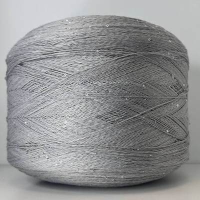 LINETTE PAILLETES - 80% лен, 20% п/а, микропайетки 2мм, ; 450м\100гр; цвет: серый аллюминий, пайетки серебро