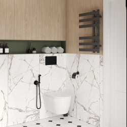 Полотенцесушитель электрический EWRIKA Медея LX 70x50 см, подключение справа, слева, графит, лесенка, из стали