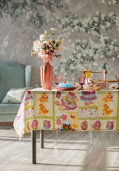 Скатерть "Пасха", 180 * 144 см, 100 % хлопок, рогожка