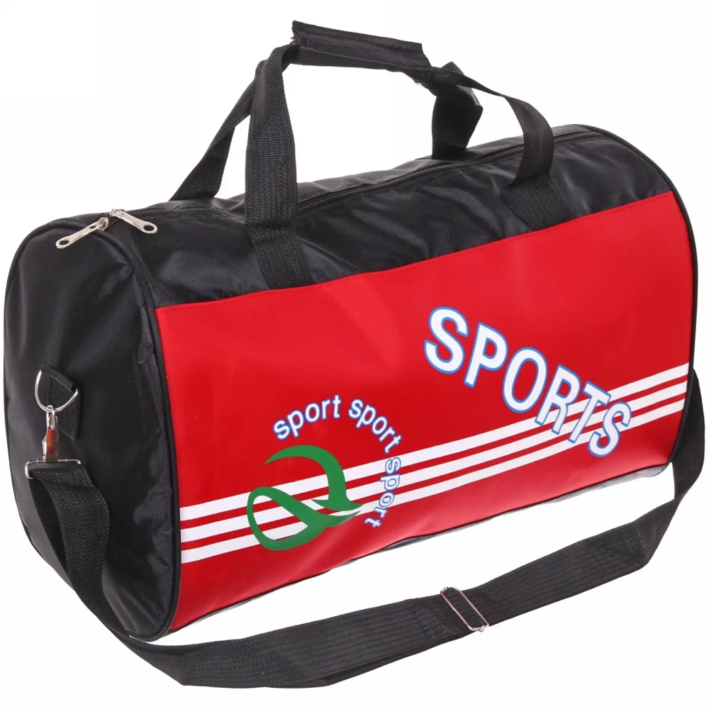 Сумка спортивная «Sports Time», полосы, красный принт, 48*27*21см