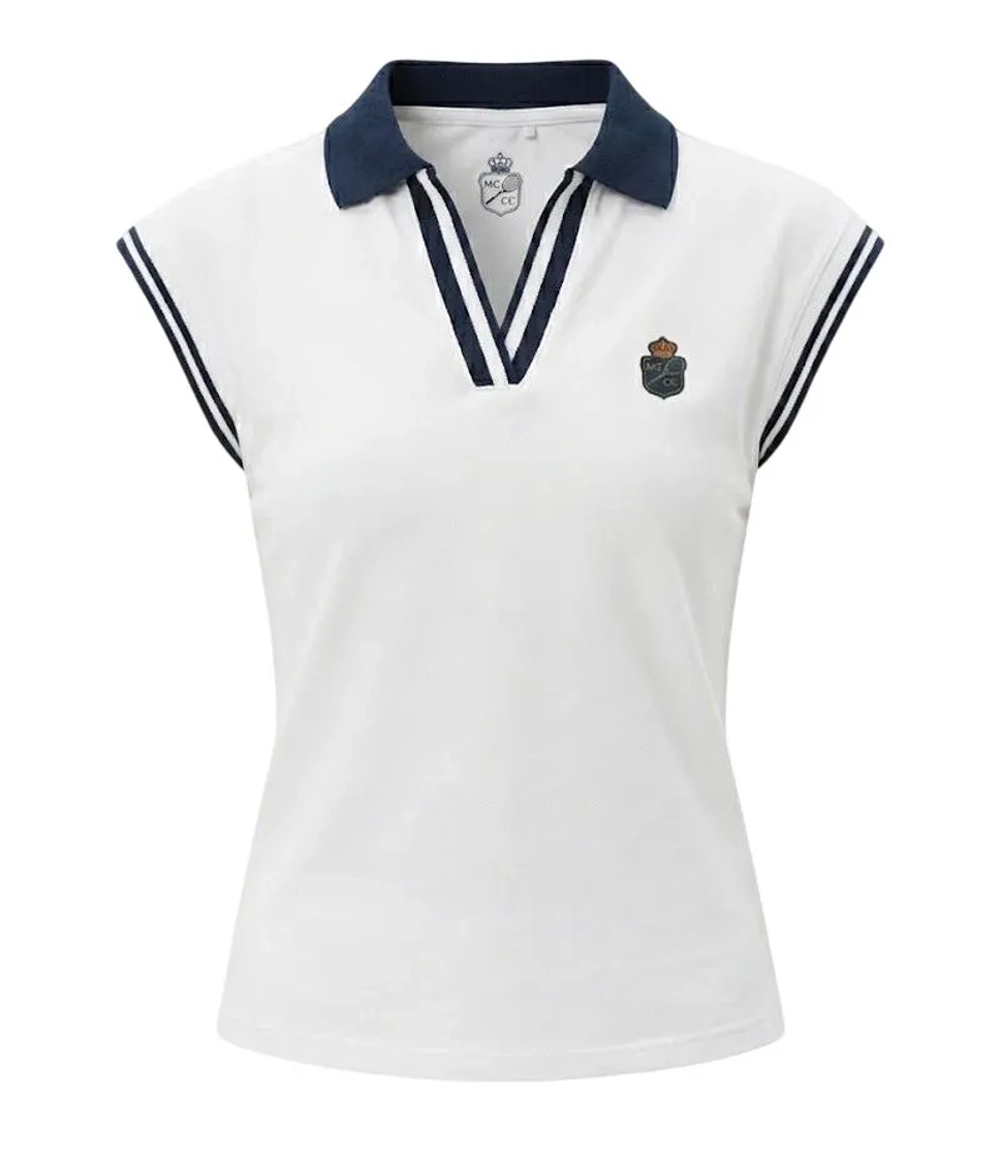 Женское поло Monte-Carlo Country Club MCCC V-Neck - white