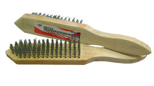 Щетка 6- ти рядная металл с деревянной ручкой SPARTA