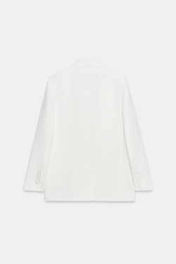 ZARA БЛЕЙЗЕР ПРЯМОГО КРОЯ — ZW COLLECTION, БЕЛЫЙ