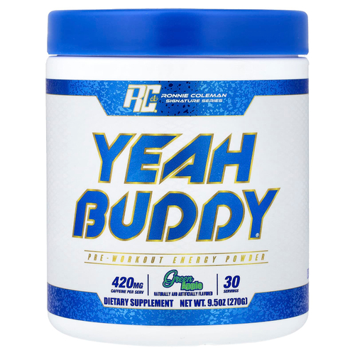 Ronnie Coleman, Signature Series, Yeah Buddy, энергетический порошок перед тренировкой, зеленое яблоко, 270 г (9,5 унции)