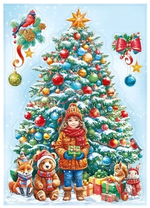 Наклейки двусторонние А4 "Новогодняя ёлка" 70000869 (Мир поздравлений)