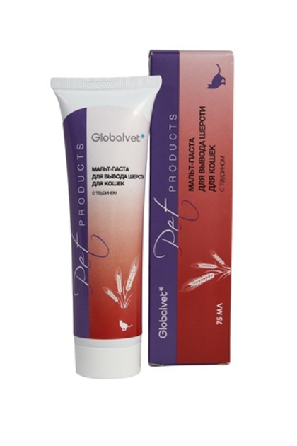 GLOBALVET Мальт-паста для вывода шерсти у кошек с таурином, 75 мл