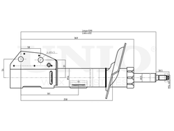 Амортизатор газовый передней подвески правый UNIO SAB-10219