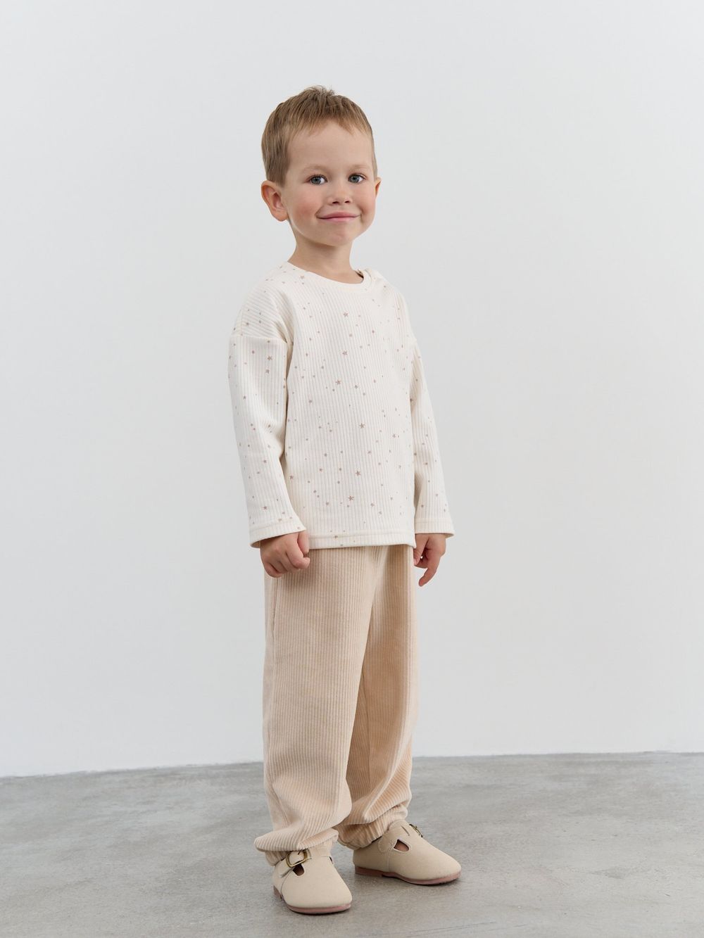 Брюки вельветовые "Сливочный пудинг" 0+