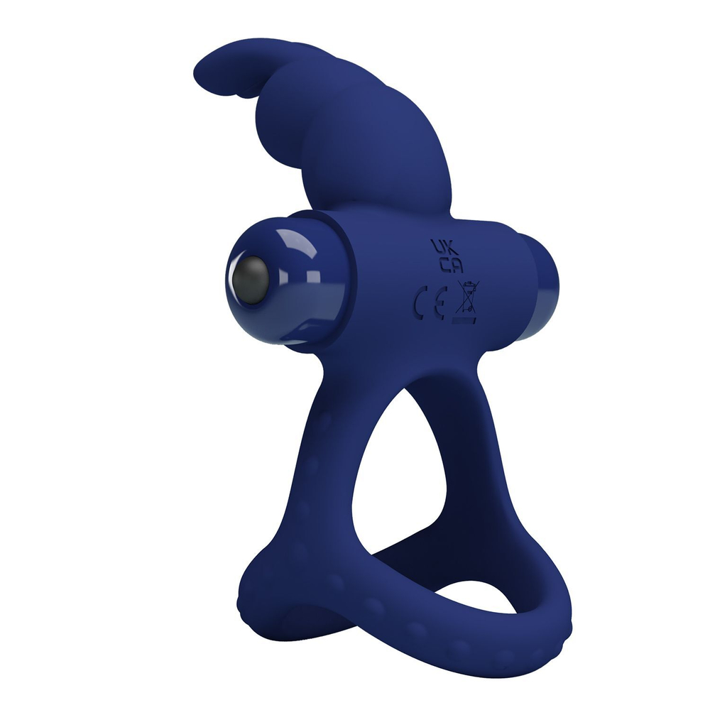 Синее эрекционное кольцо с вибрацией Luchito (Цвет: синий)