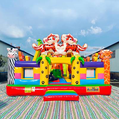 Коммерческий надувной батут «Тигриная страна 3», 10*6*5,5 м