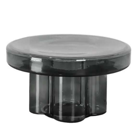 Журнальный столик Soda L, Ø55х32 см, дымчатое стекло