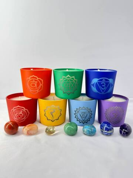 Чакровый набор - Аромасвечи + Минералы