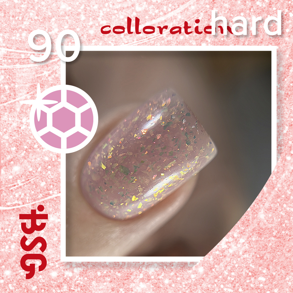 Цветная жесткая база Colloration Hard №90 - Натуральный розовый  "Хрусталь"  (20 мл)