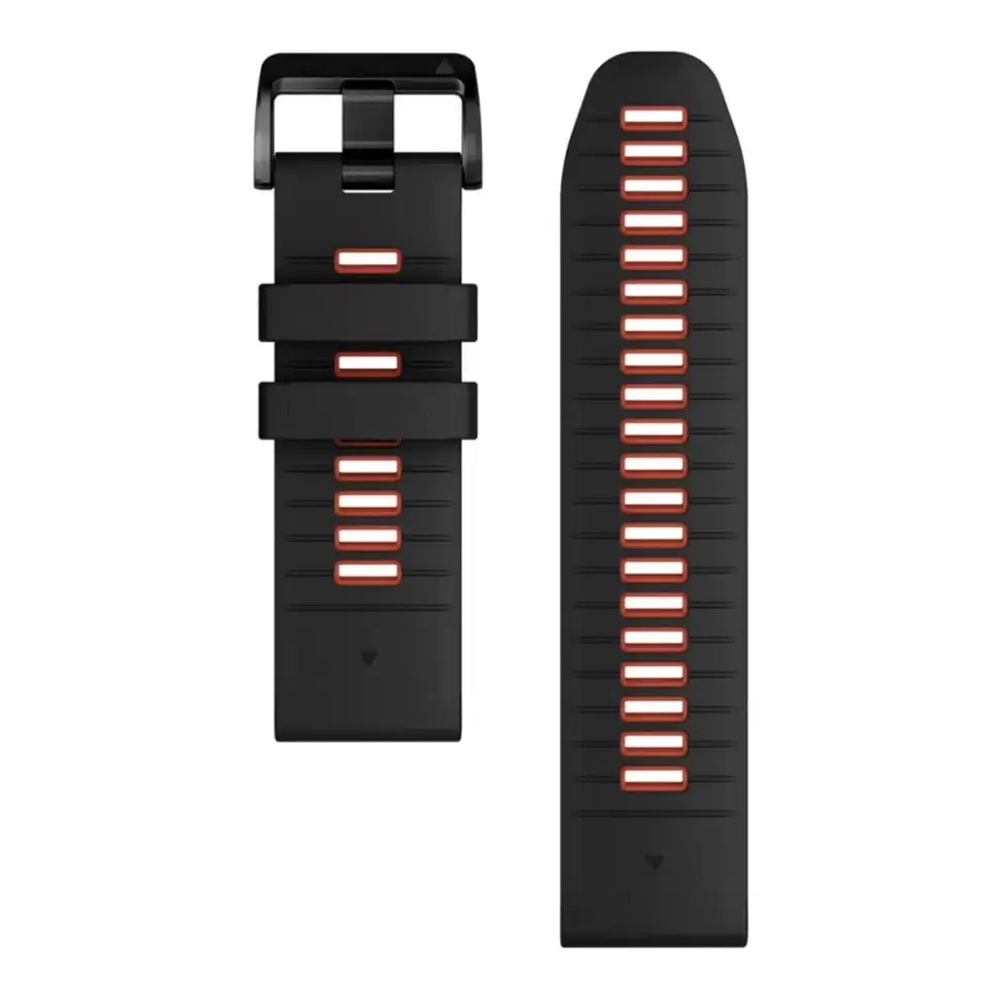 QuickFit 26mm black/flame red Silicone watch band