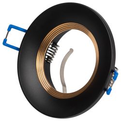 Светильник встраиваемый алюминиевый ЭРА KL107 BK/GD под лампу MR16 GU5.3 черный/золото | Алюминиевые встраиваемые светильники