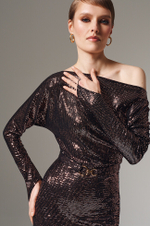 51633 Платье женское (медно-черный)