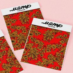 Ткань мембрана народная роспись хохлома