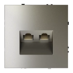 Розетка компьютерная встраиваемая VOLTUM S70 двойная RJ45+RJ45 кат.6, (шелк)