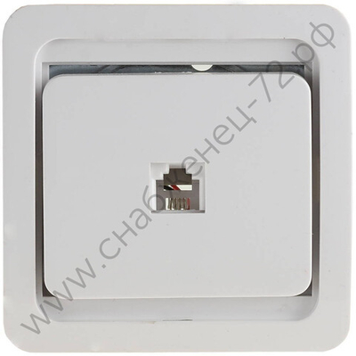 СВЕТОЗАР Гамма, телефонная одинарная цвет белый, Электрическая розетка (SV-54117-W)