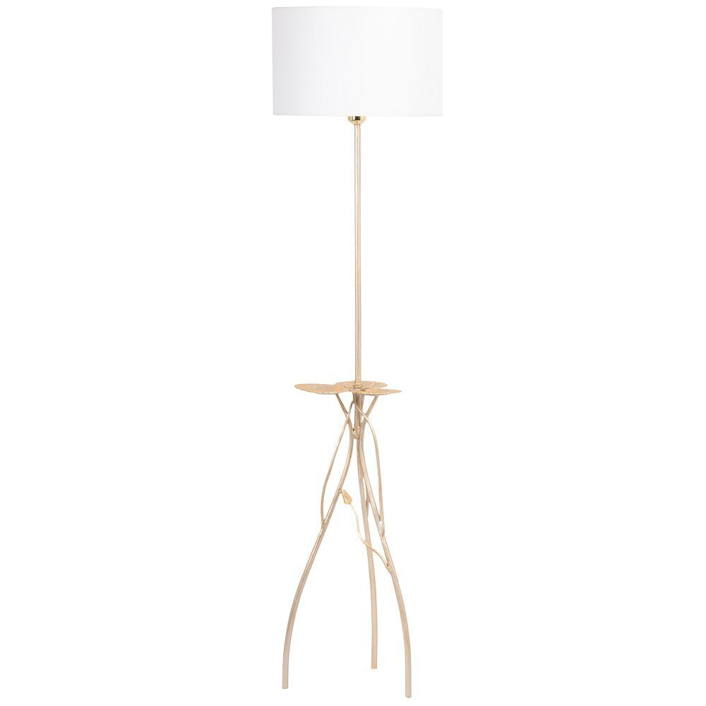 Светильник напольный торшер Нимфея с абажуром Винтаж-2 Белый