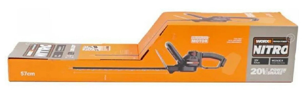 Кусторез Worx WG263E.9 аккумуляторный бесщеточный 20В, 57см, без АКБ и ЗУ