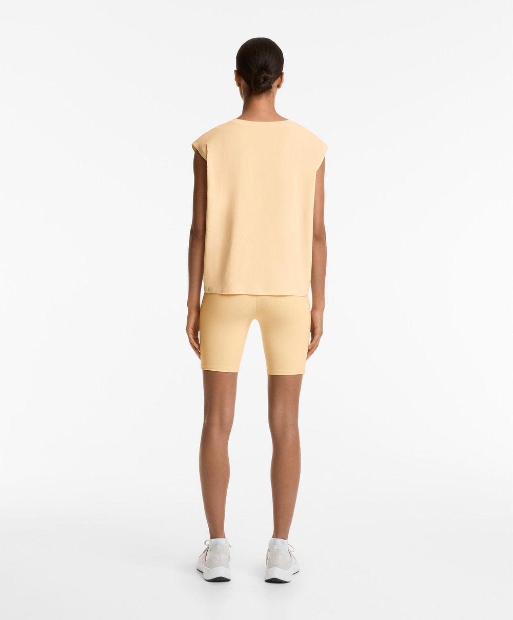 Oysho Топ без рукавов из смесового хлопка, желтый