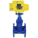 Wedge gate valve 30c939r blue Elephant-GGG50-EPDM-F4-BLUE PSI232 class 150 T≤230-248°F flange connection, with rubber lined wedge EPDM, electric actuator Elephant MT-380, 380V