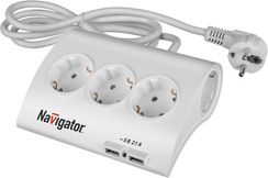 Удлинитель NAVIGATOR 5*1,8 с заземлением USB выключатель 27082