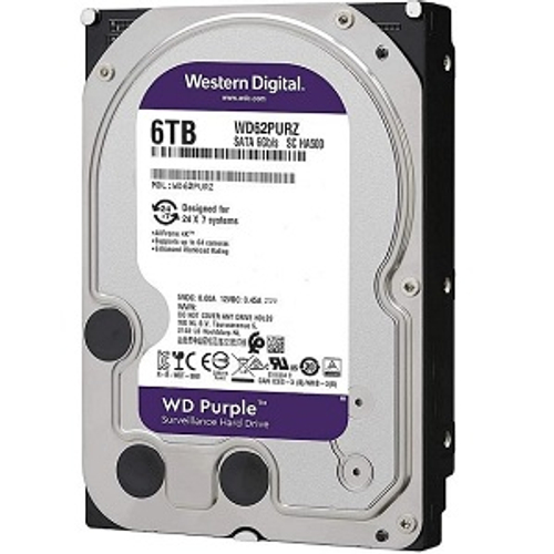 Жесткий диск HDD 6.0Tb Western Digital SATA-III, 128Mb, 5640rpm, Purple (WD62PURZ)