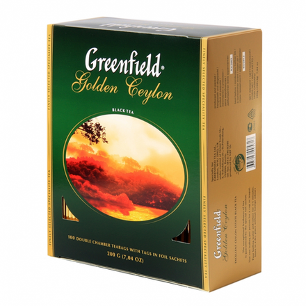 Чай черный в пакетиках Greenfield Golden Ceylon, 100 пак