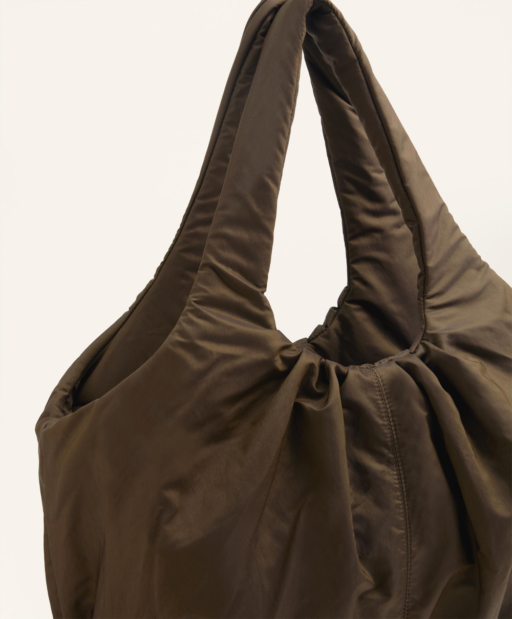 OYSHO Сумка-шоппер с эластичными ремнями, коричневый