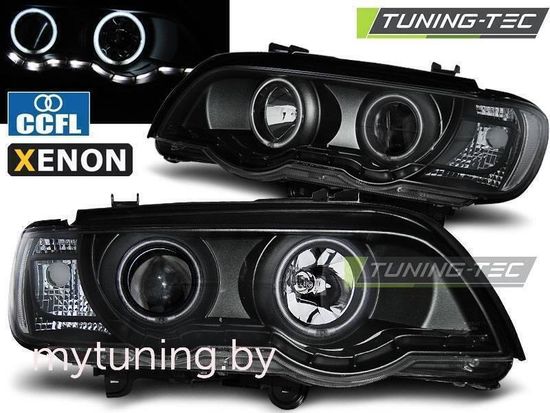 Передние фары ccfl angel eyes black XENON для BMW X5 E53
