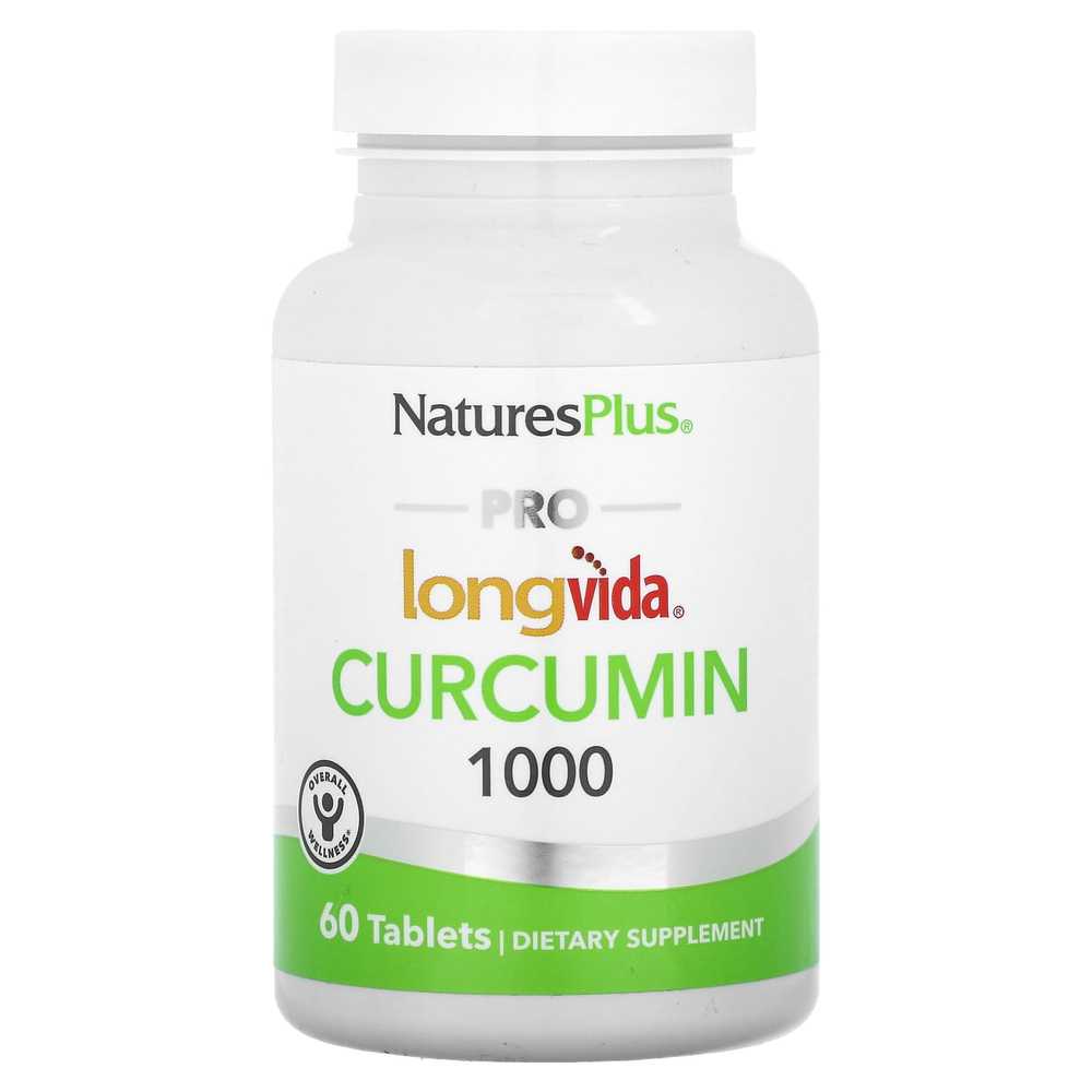 NaturesPlus, Pro Longvida Curcumin 1000, 1000 мг, 60 таблеток