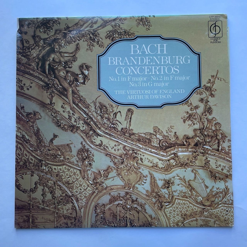 Винтажная виниловая пластинка LP Bach Бах, The Virtuosi Of England, Arthur Davison Brandenburg Concertos Бранденбургские Концерты No. 1 In F Major (UK 1972)