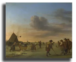 Репродукция "Адриан ван де Вельде - Гольфисты на льду близ Харлема"